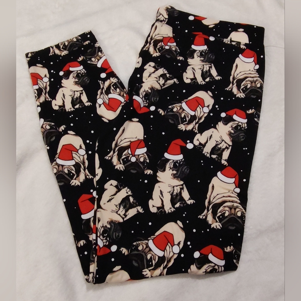 NWT! 8 Of Hearts Christmas Pug Leggings Sz XL